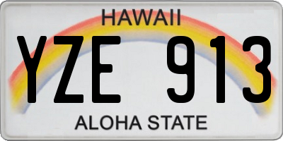 HI license plate YZE913