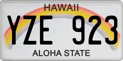 HI license plate YZE923