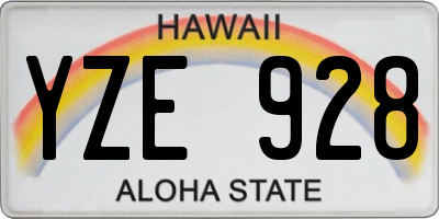 HI license plate YZE928