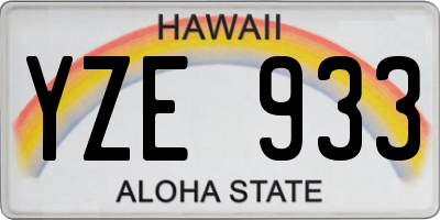 HI license plate YZE933