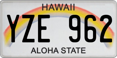 HI license plate YZE962
