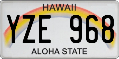 HI license plate YZE968