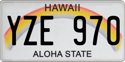 HI license plate YZE970
