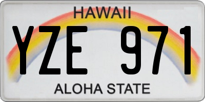 HI license plate YZE971