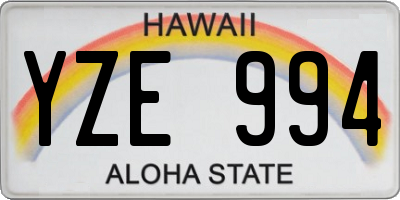 HI license plate YZE994