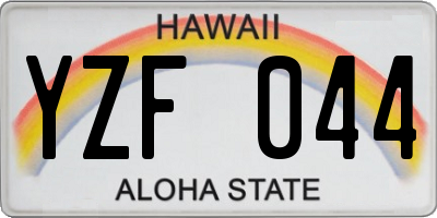HI license plate YZF044