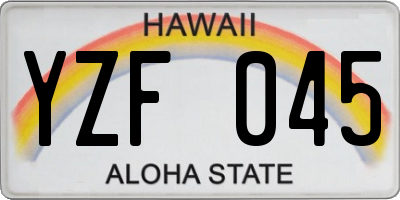 HI license plate YZF045