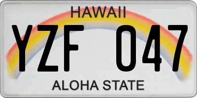 HI license plate YZF047