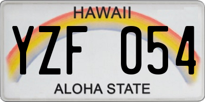 HI license plate YZF054