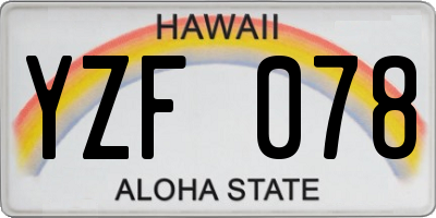 HI license plate YZF078