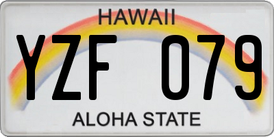 HI license plate YZF079