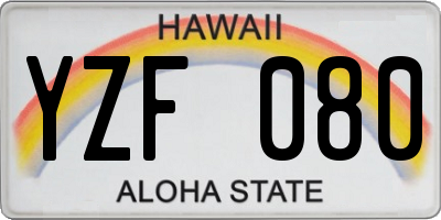 HI license plate YZF080