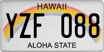HI license plate YZF088