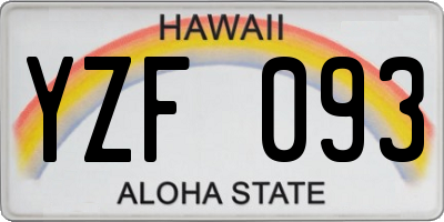 HI license plate YZF093