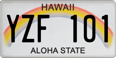 HI license plate YZF101