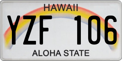 HI license plate YZF106