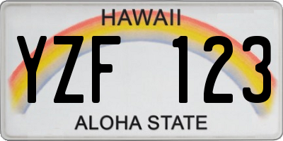 HI license plate YZF123