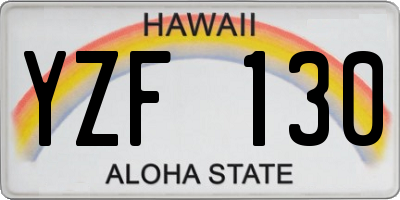 HI license plate YZF130