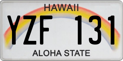 HI license plate YZF131