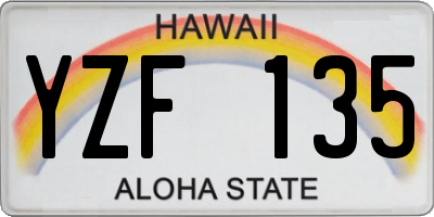 HI license plate YZF135