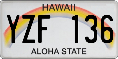HI license plate YZF136