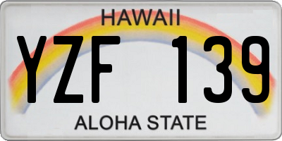 HI license plate YZF139