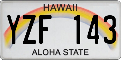 HI license plate YZF143