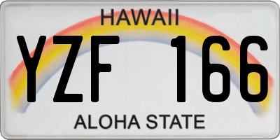 HI license plate YZF166