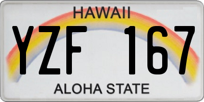 HI license plate YZF167