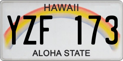 HI license plate YZF173