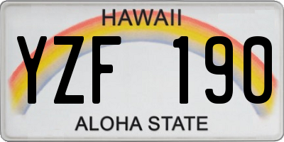HI license plate YZF190