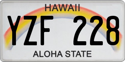 HI license plate YZF228