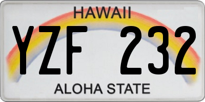 HI license plate YZF232