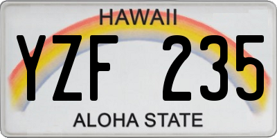 HI license plate YZF235