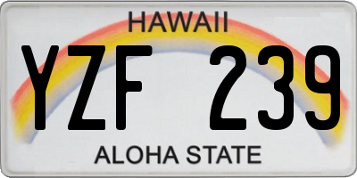 HI license plate YZF239