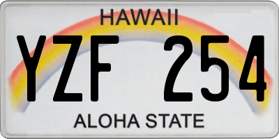 HI license plate YZF254