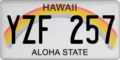 HI license plate YZF257