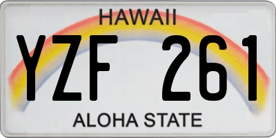 HI license plate YZF261