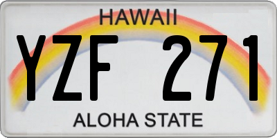 HI license plate YZF271