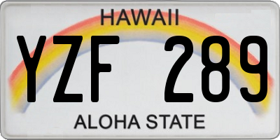 HI license plate YZF289