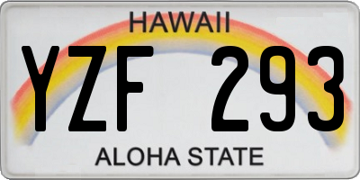 HI license plate YZF293