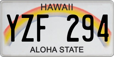 HI license plate YZF294