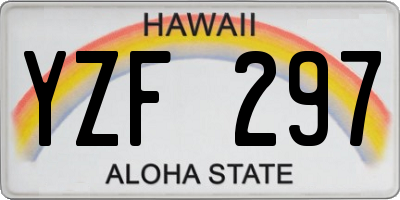 HI license plate YZF297