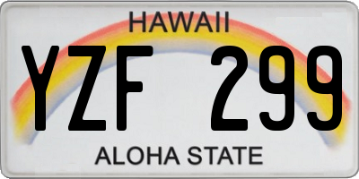 HI license plate YZF299