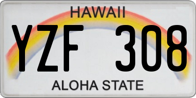 HI license plate YZF308