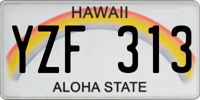 HI license plate YZF313
