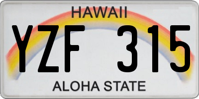 HI license plate YZF315