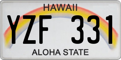 HI license plate YZF331