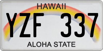 HI license plate YZF337