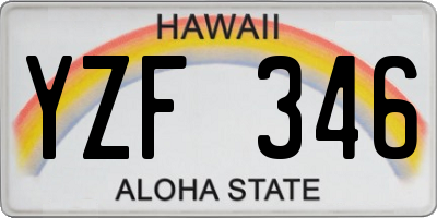 HI license plate YZF346